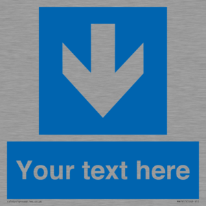 Custom Directional signage blue down arrow 